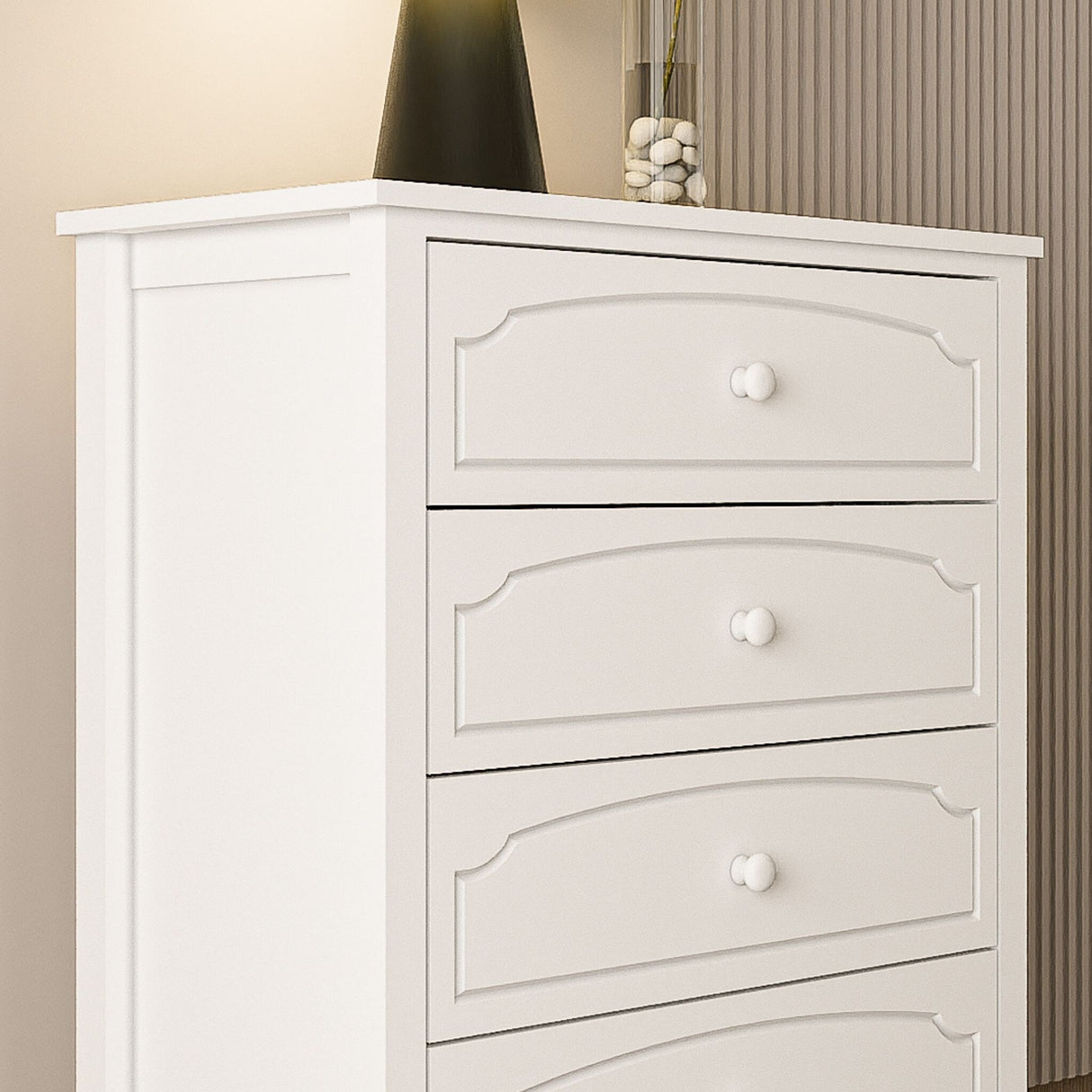 Solid Wood 5 Drawers Chest Bedroom Furniture