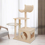 Solid Wood Cat Tower Cat Tree Cat Condo With Space Capsule Nest Cat Furniture Activity Centre