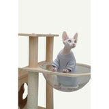 Solid Wood Cat Tower Cat Tree Cat Condo With Space Capsule Nest Cat Furniture Activity Centre