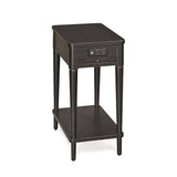 Gracewood Hollow Distressed Solid Wood Charging Chairside End Table