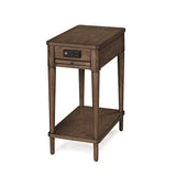 Gracewood Hollow Distressed Solid Wood Charging Chairside End Table