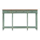 Solid Wood Console Table, Classic Entryway Table with Storage Shelf and Drawer for Home