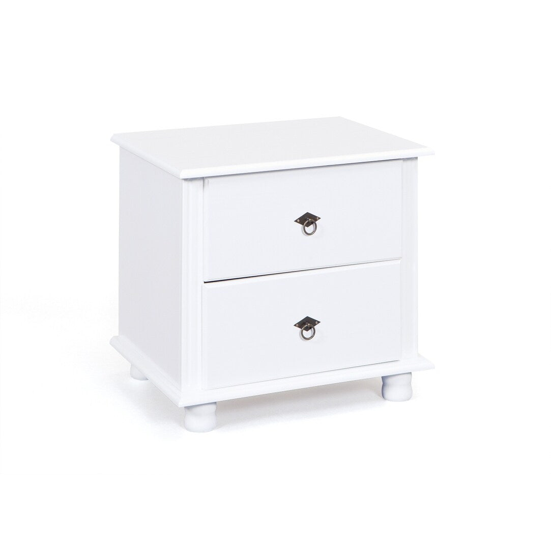Danz Whitewash Solid Wood 2-drawer Nightstand