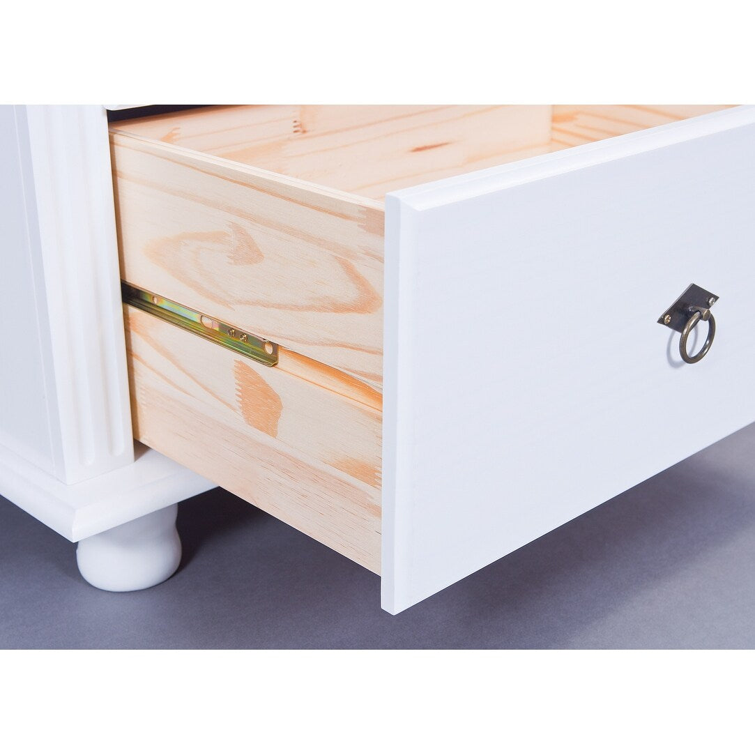 Danz Whitewash Solid Wood 2-drawer Nightstand