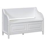Solid Wood Entryway Multifunctional Storage Bench with Safety Hinge