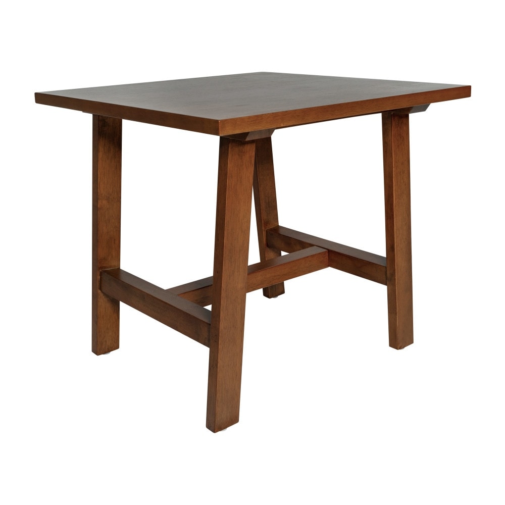 Solid Wood Farmhouse Trestle Style End Table