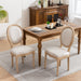 Solid Wood Frame Linen Fabric Dining Chair