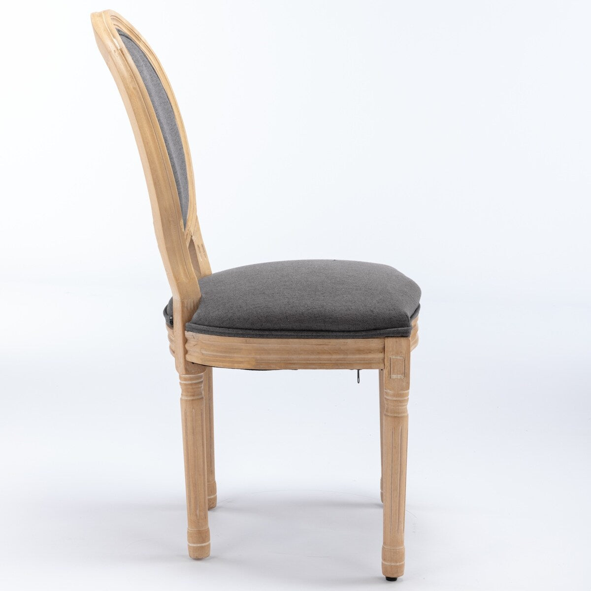 Solid Wood Frame Linen Fabric Dining Chair