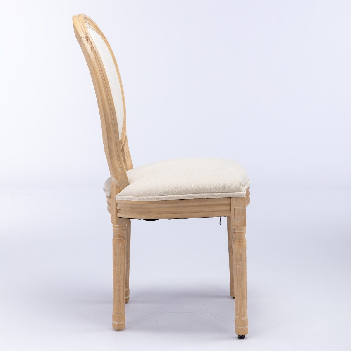 Solid Wood Frame Linen Fabric Dining Chair