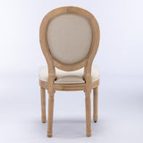 Solid Wood Frame Linen Fabric Dining Chair