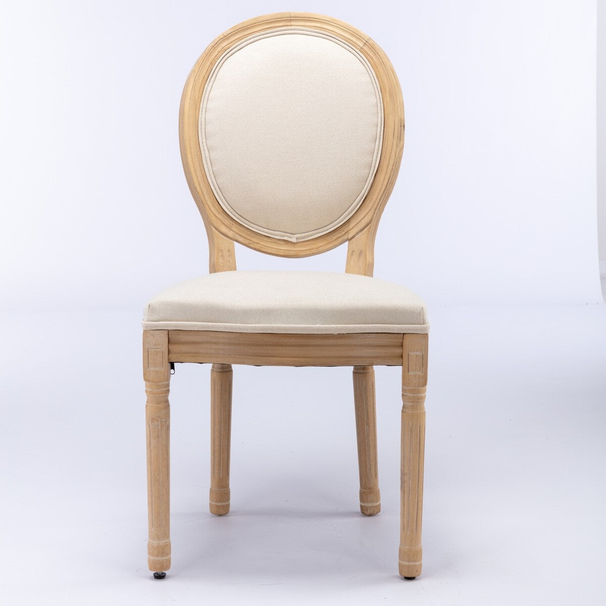 Solid Wood Frame Linen Fabric Dining Chair