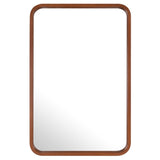 Solid Wood Frame Round Corner Rectangle Farmhouse Wall Mirror