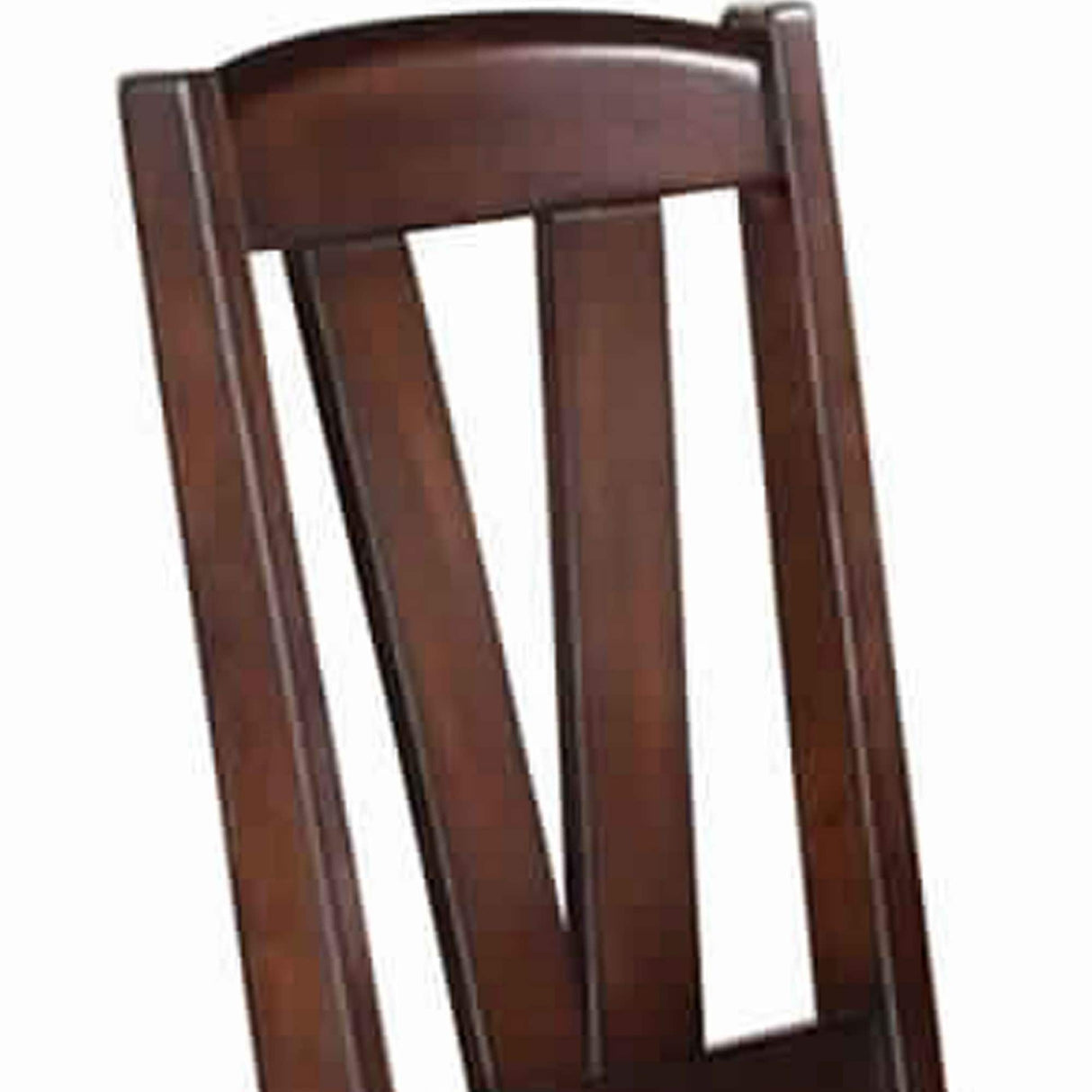 Solid Wood Leather Seat Side Chair Brown Set of 2