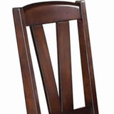 Solid Wood Leather Seat Side Chair Brown Set of 2