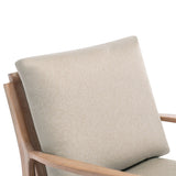 Solid Wood Rocking Chair Nursery Chair, Linen Fabric Upholstered Comfy Accent Chair for Porch, Garden Patio, Balcony