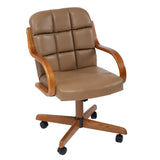 Solid Wood Rolling Caster Office Chair with Tilt and Cushion Seat - 22.5 19 36.5