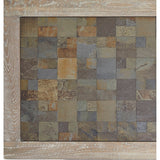 Wood Slate-top Chairside Cabinet