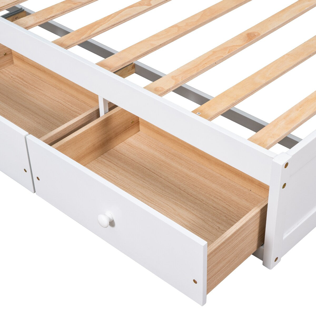 Solid Wood Sofa Platform Bed Frame, Twin Size 3-Drawers Minimalist Platform Storage Bed, Twin Daybed for Storage Organization