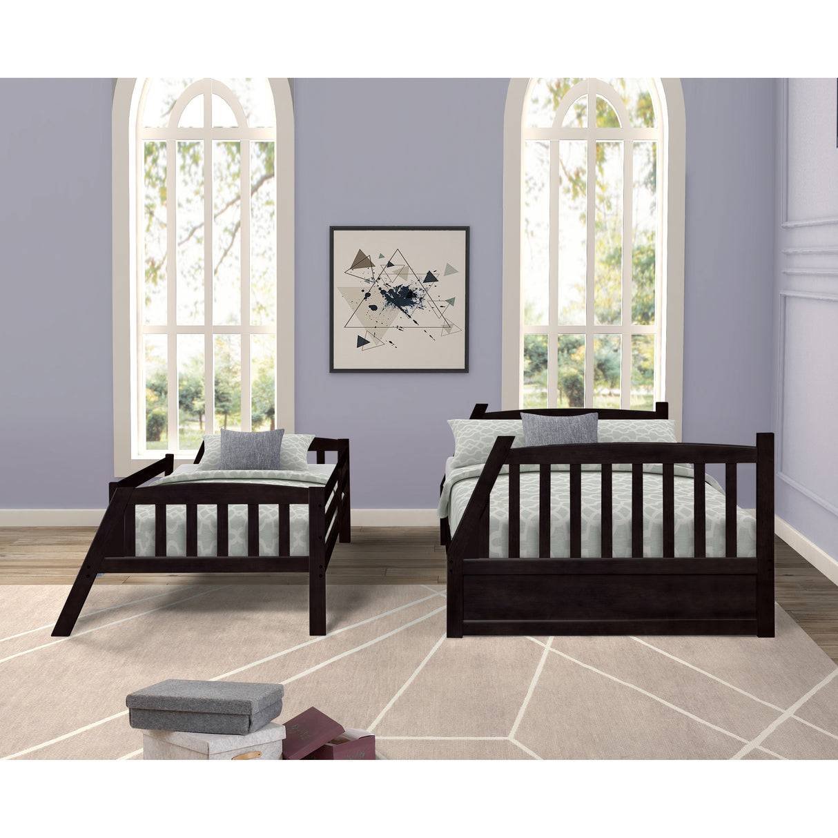 Solid Wood Twin Over Full Bunk Bed