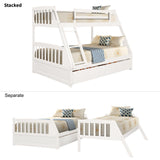 Solid Wood Twin Over Full Bunk Bed