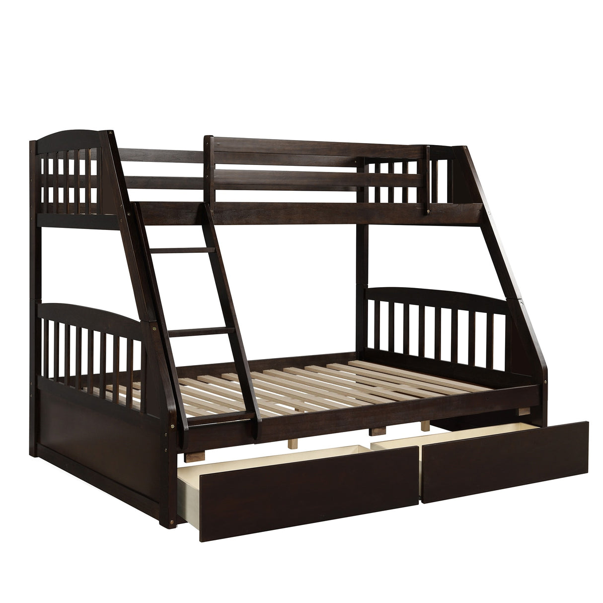 Solid Wood Twin Over Full Bunk Bed