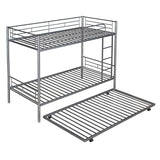 Solid Wood Twin over Full 53" Bunk Bed with 39" Twin Bed, 3 Drawers, Ladder, and Storage Space