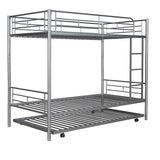 Solid Wood Twin over Full 53" Bunk Bed with 39" Twin Bed, 3 Drawers, Ladder, and Storage Space