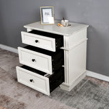Solid wood 3 drawer nightstand with 2 Usb