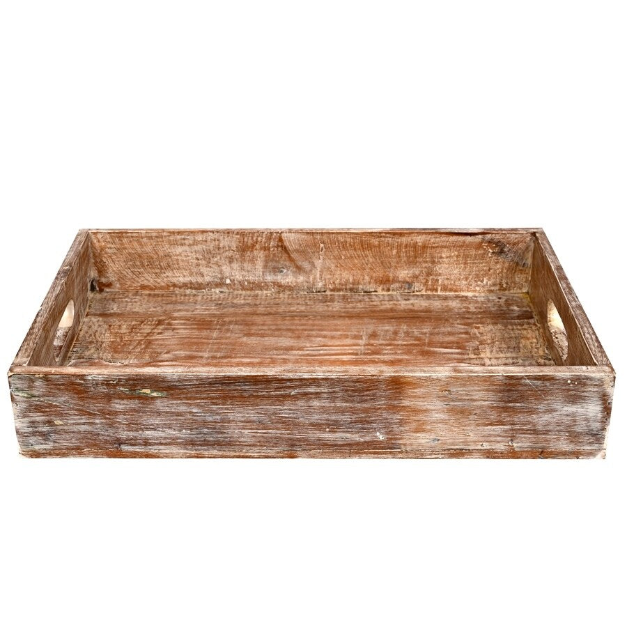 Solid wood Reclaimed Rustic 18 inch farmhouse decorative serving tray