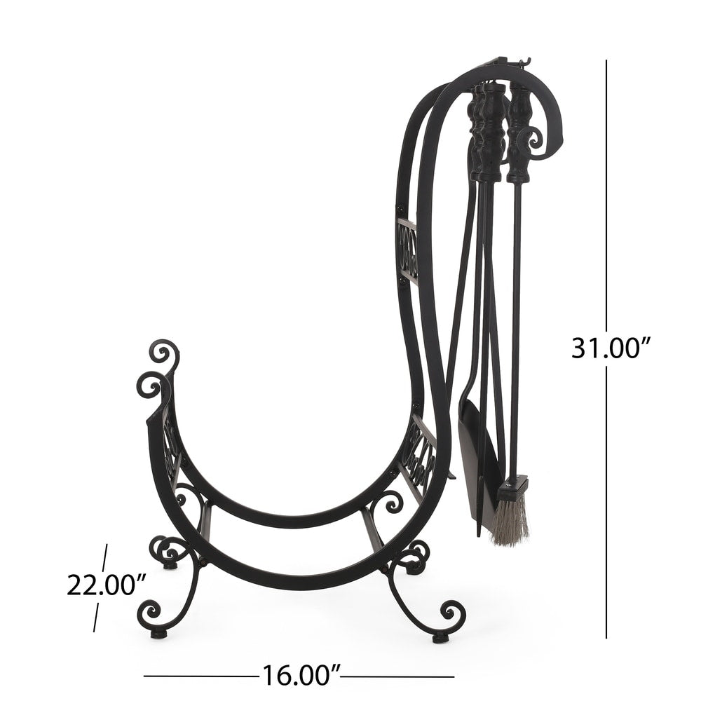 Solis Log Rack and Tool Set by Christopher Knight Home - 22.00" W x 16.00" L x 31.00" H