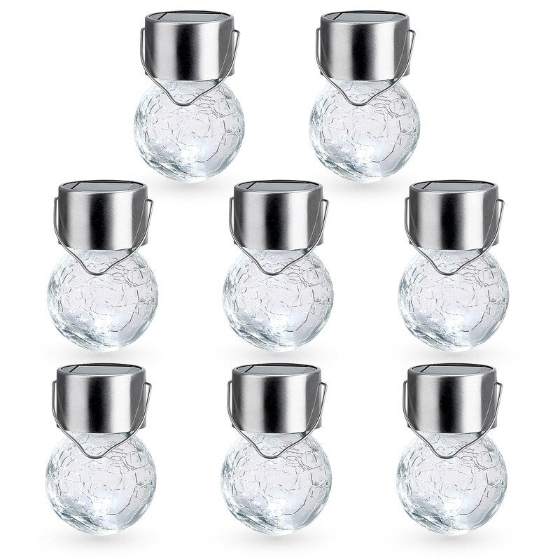 Soltoostar 8-Pack Solar Powered Color Changing LED Glass Ball Light - N/A