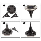 Soltoostar 8-pack Sliver Solar Powered Integrated LED Ground Lights - 8 pack