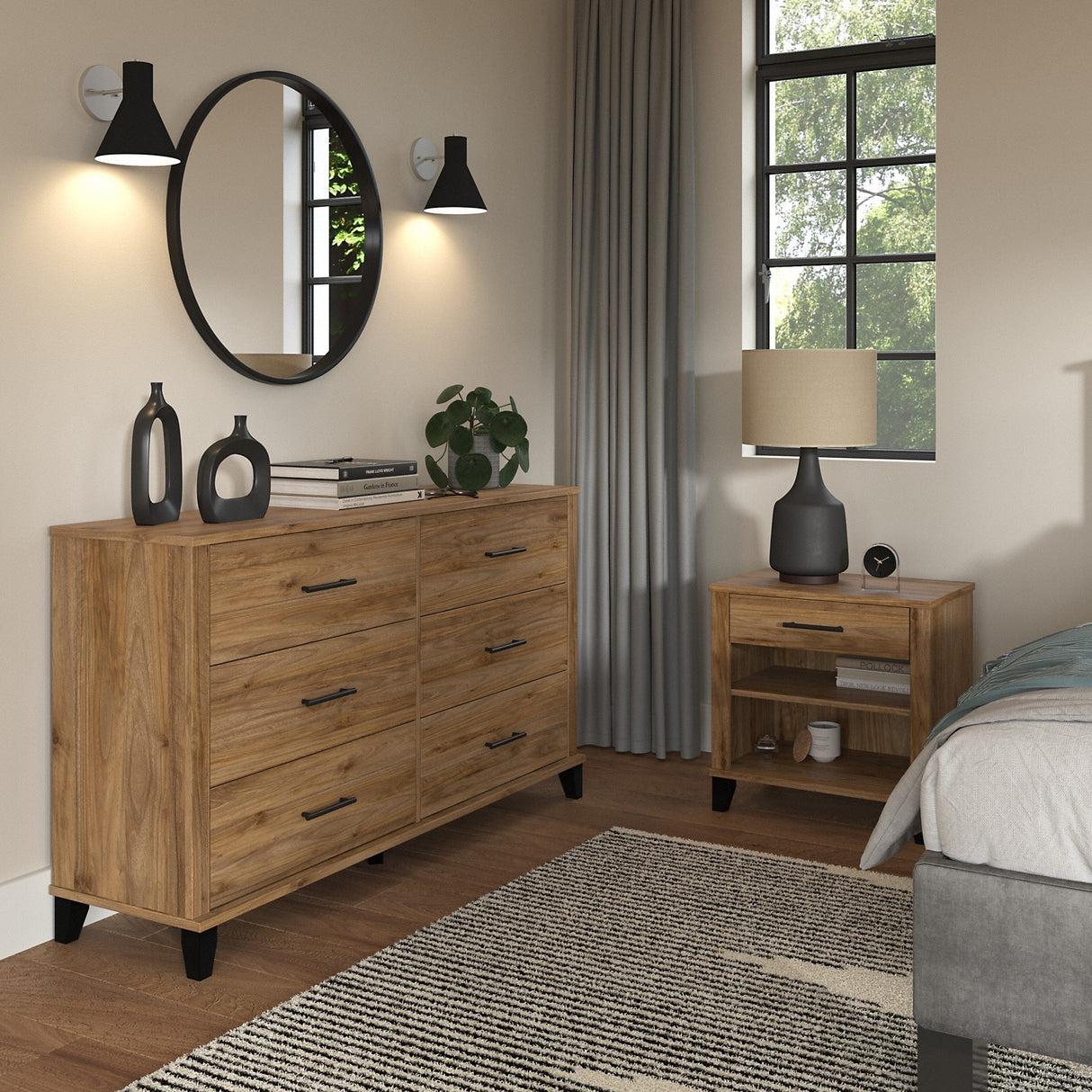 Somerset 6 Drawer Dresser and Nightstand Set by Bush Furniture