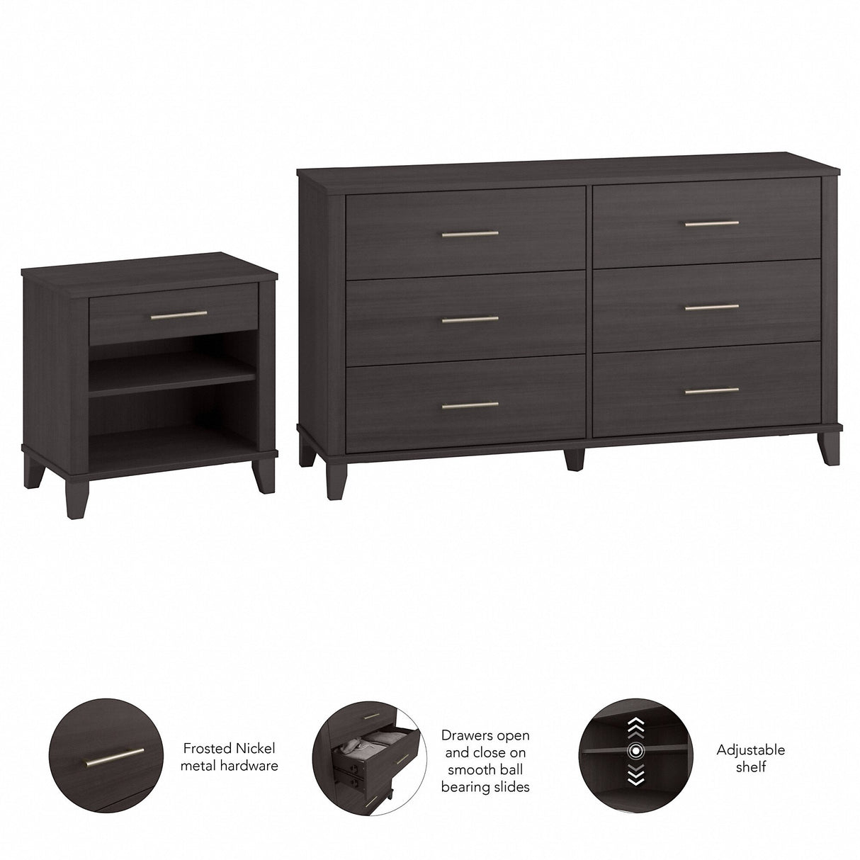 Somerset 6 Drawer Dresser and Nightstand Set by Bush Furniture