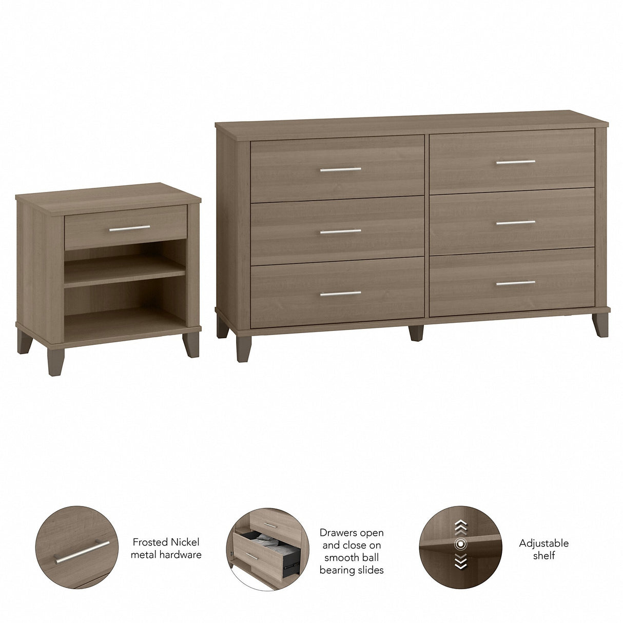 Somerset 6 Drawer Dresser and Nightstand Set by Bush Furniture