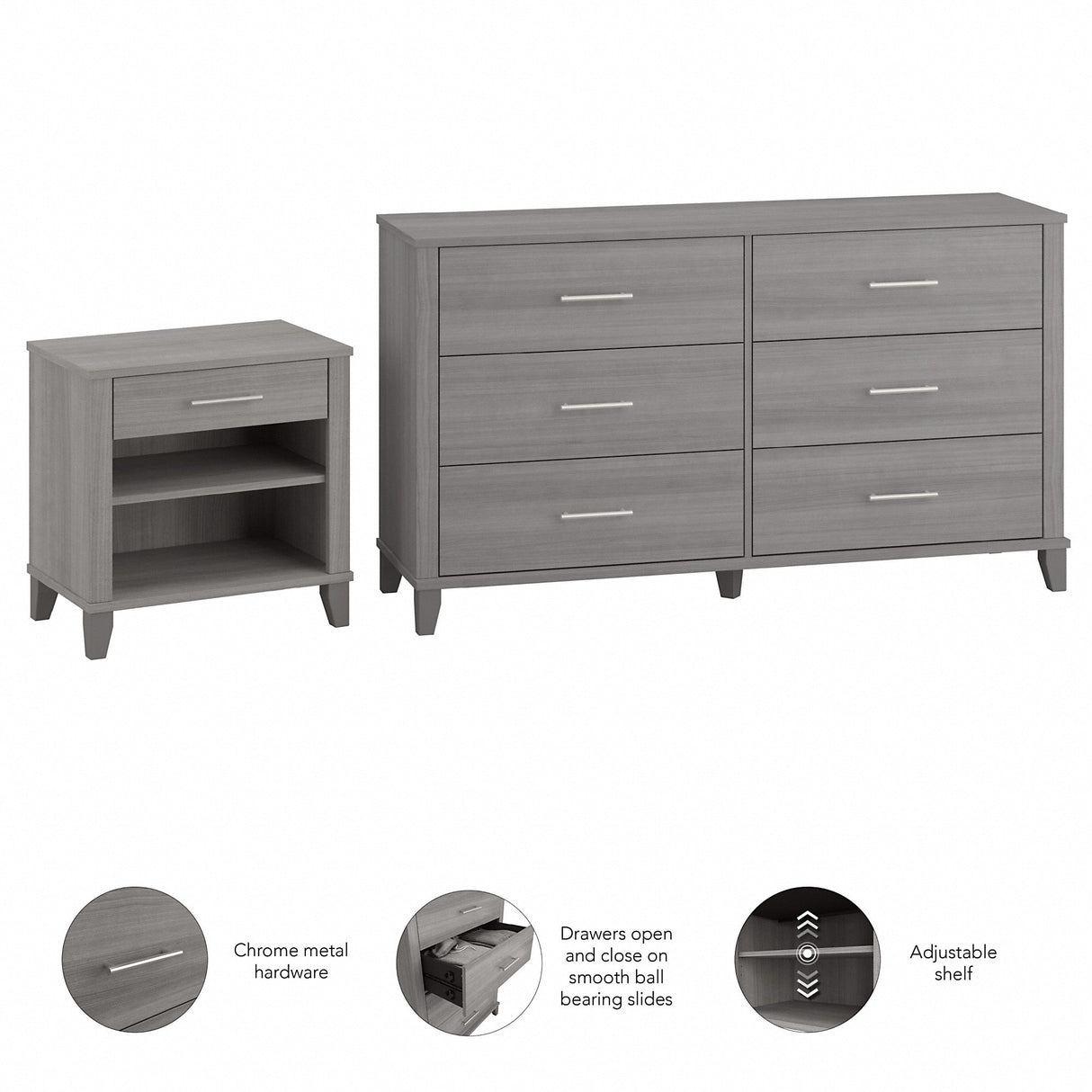 Somerset 6 Drawer Dresser and Nightstand Set by Bush Furniture