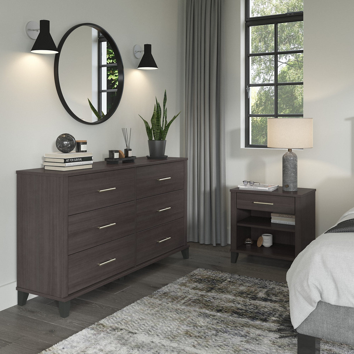 Somerset 6 Drawer Dresser and Nightstand Set by Bush Furniture