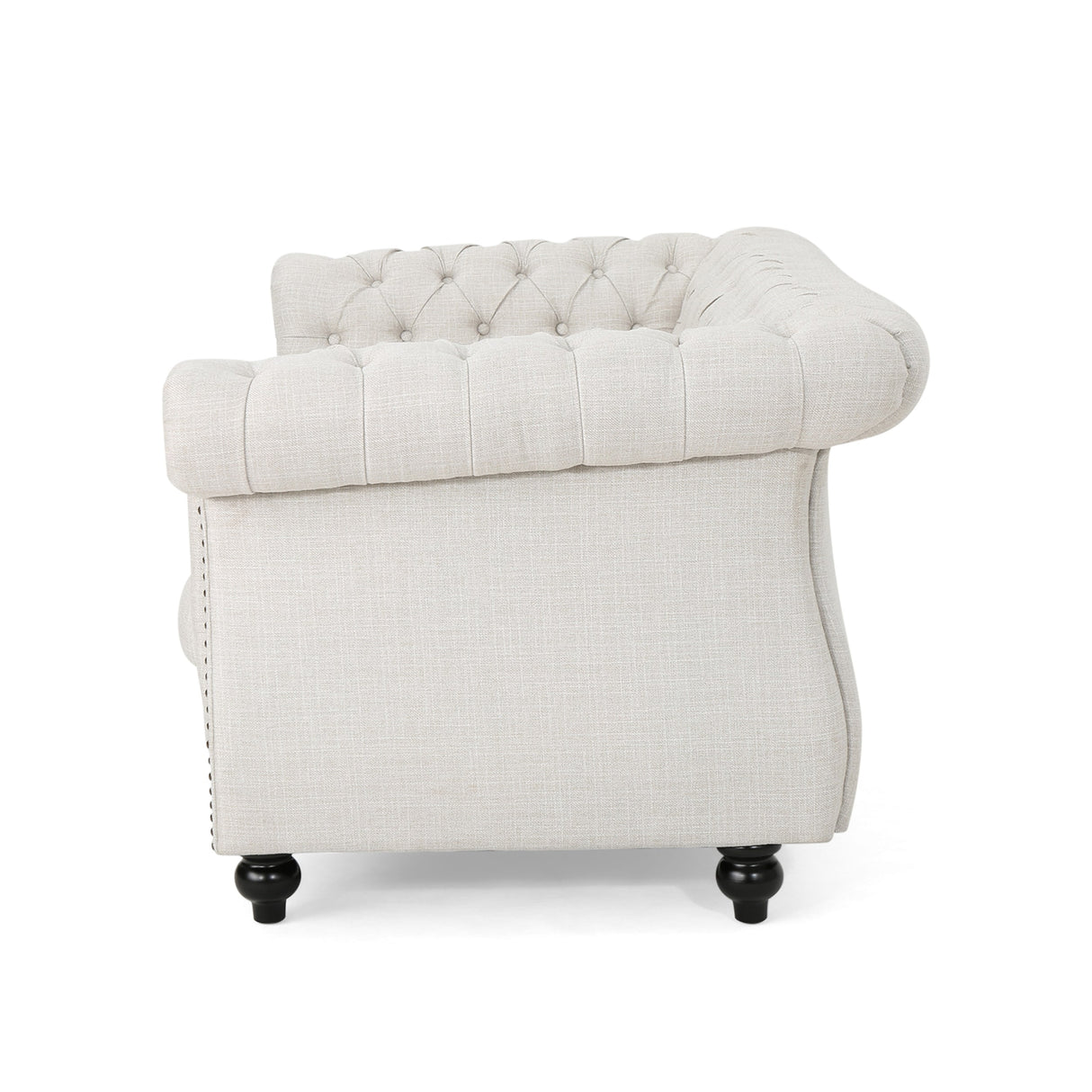 Somerville Upholstered Chesterfield Nailhead Loveseat by Christopher Knight Home