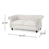 Somerville Upholstered Chesterfield Nailhead Loveseat by Christopher Knight Home