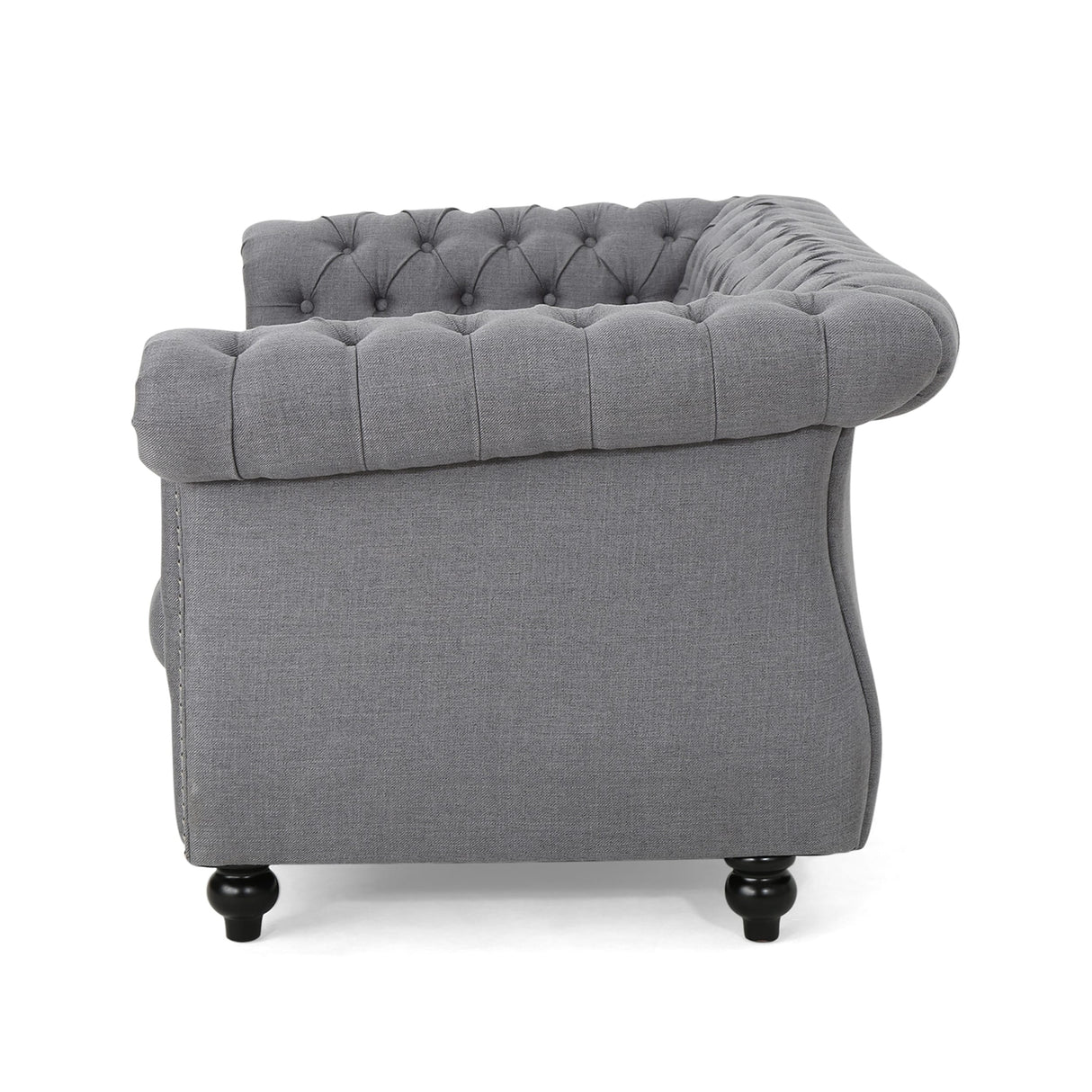 Somerville Upholstered Chesterfield Nailhead Loveseat by Christopher Knight Home