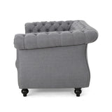 Somerville Upholstered Chesterfield Nailhead Loveseat by Christopher Knight Home
