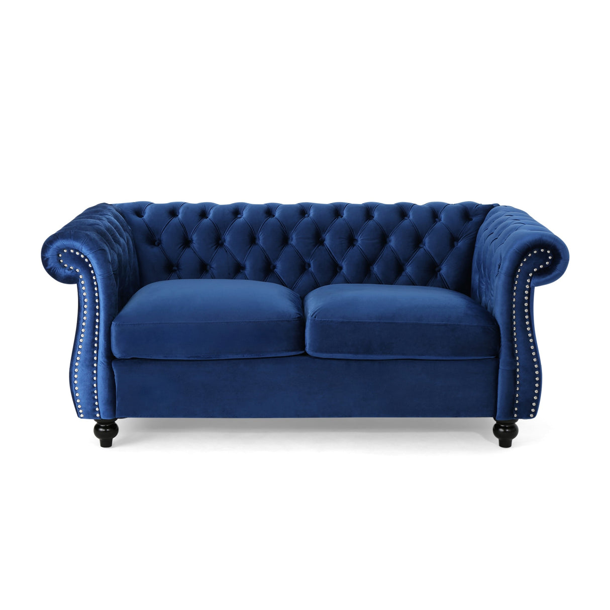 Somerville Upholstered Chesterfield Nailhead Loveseat by Christopher Knight Home