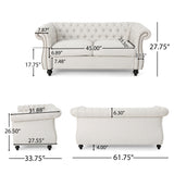 Somerville Upholstered Chesterfield Nailhead Loveseat by Christopher Knight Home