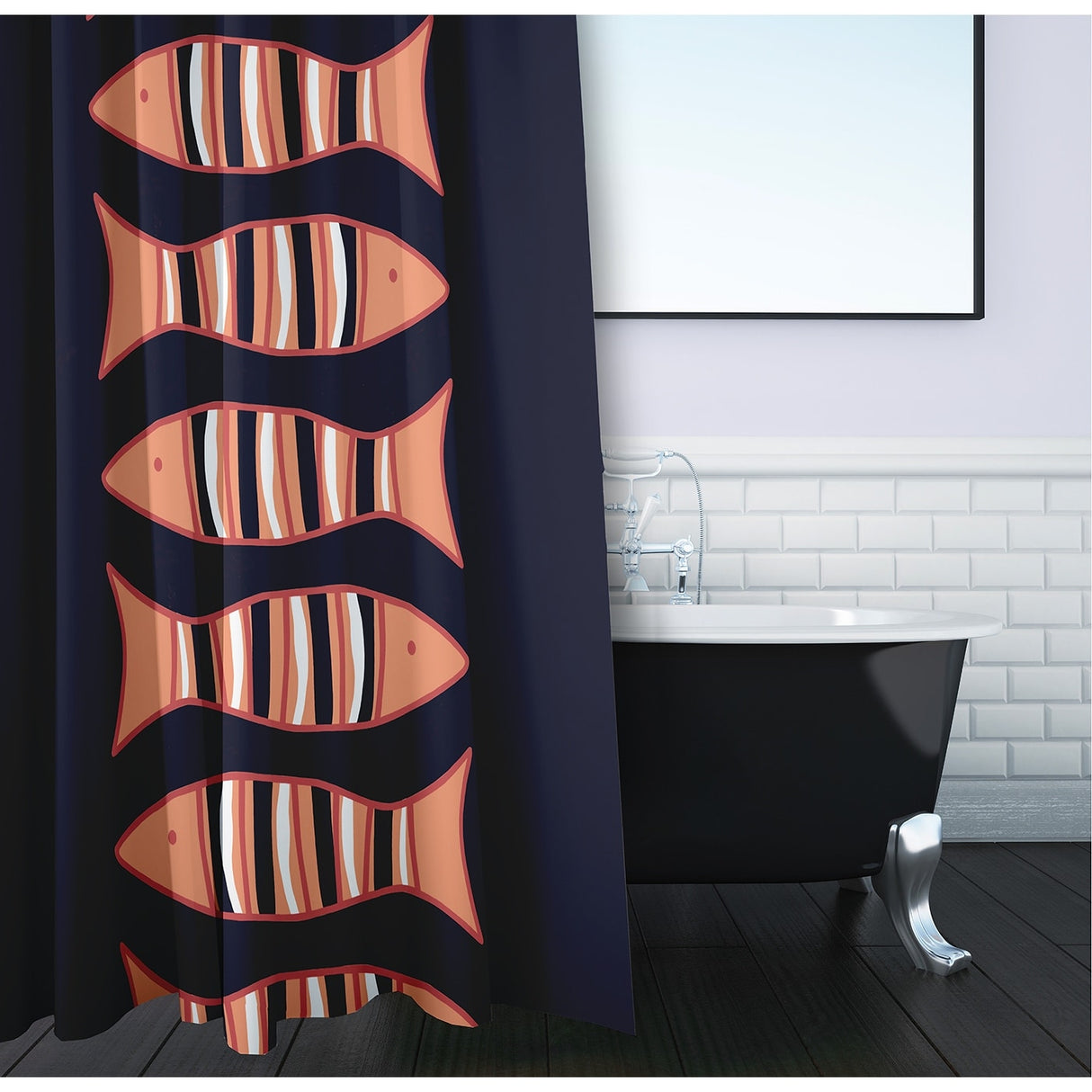 Something's Fishy Animal Print Print Print Shower Curtain