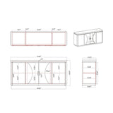 Somette 2-Tone Contemporary Buffet with Tinted Glass Doors & LED Light