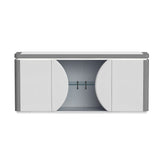 Somette 2-Tone Contemporary Buffet with Tinted Glass Doors & LED Light