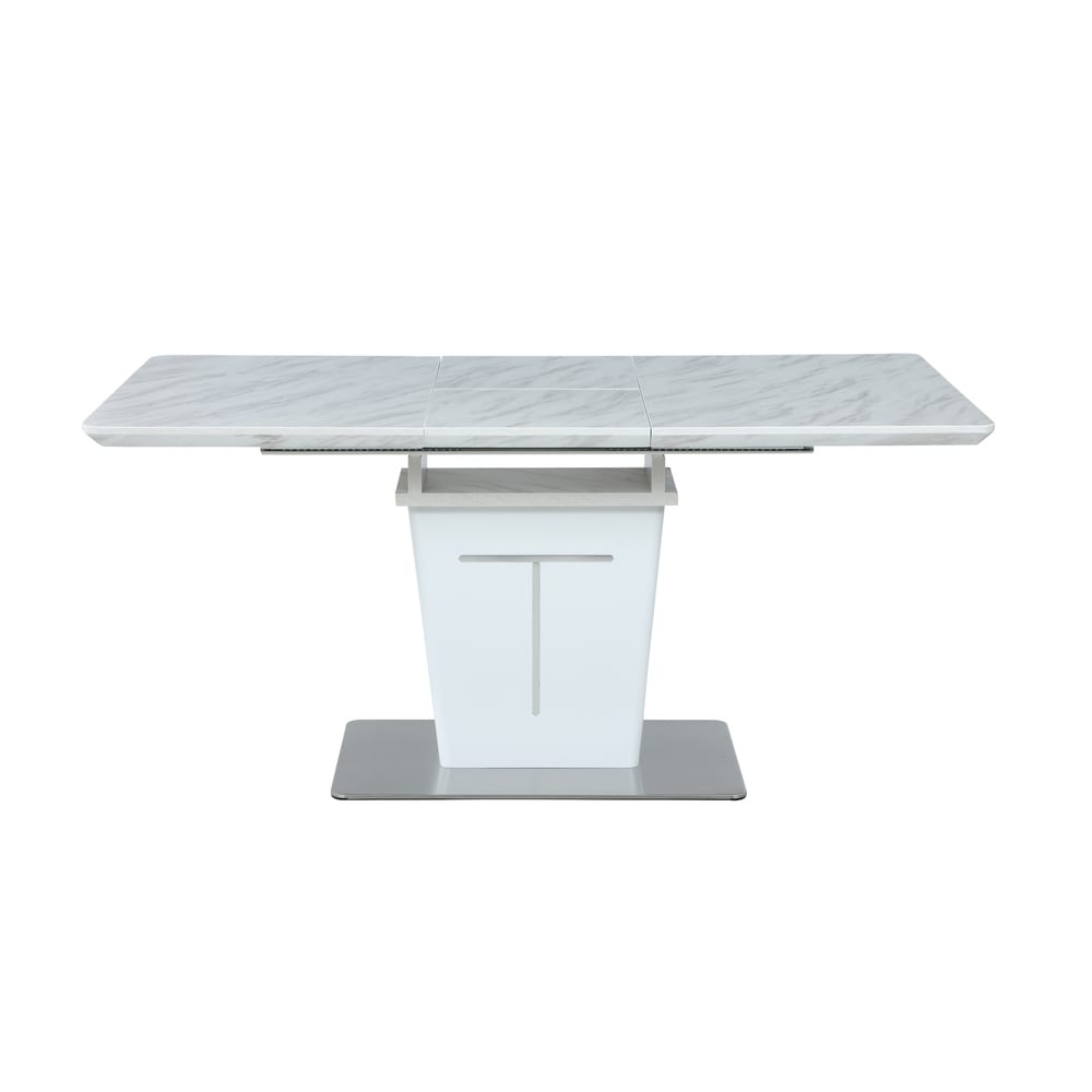 Somette Amelia Marble and Stainless Steel 2-Piece Dining Set