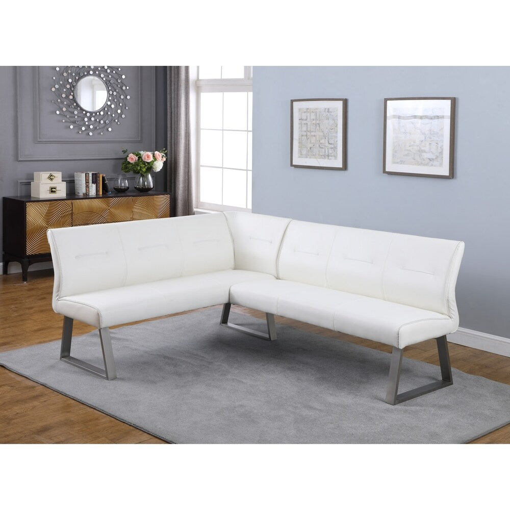 Somette Amelia Marble and Stainless Steel 2-Piece Dining Set