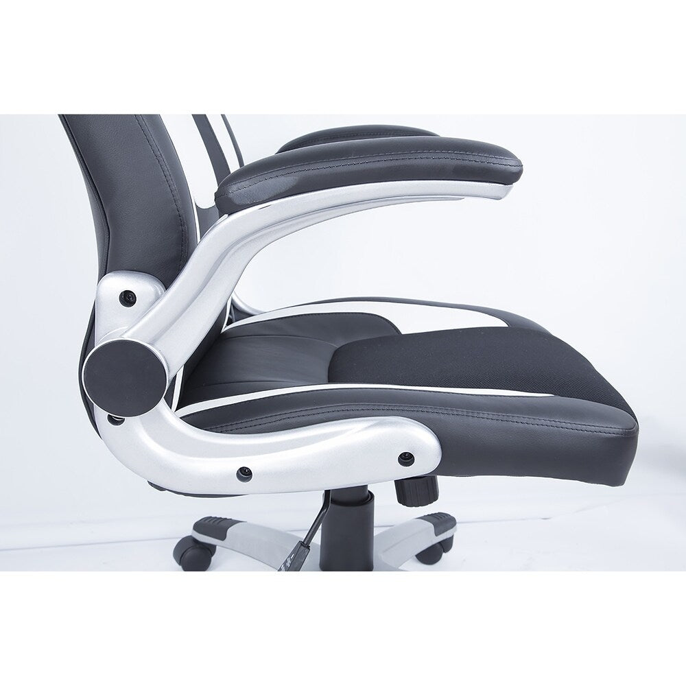 Somette Black and White 2-Tone Adjustable Computer Chair