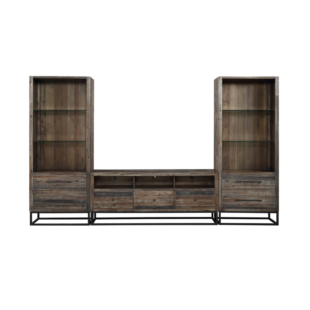 Somette Canyon Ridge Brown Two Drawer Bookcase/Pier - 34"L x 17"W x 83"H